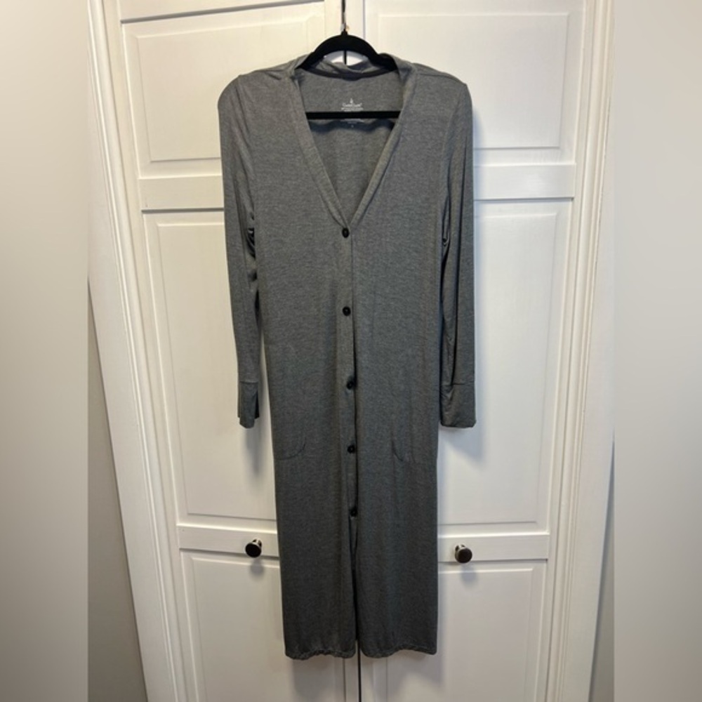 Cuddl Duds Maxi Duster/ Cardigan Size Women's Small Color Gray